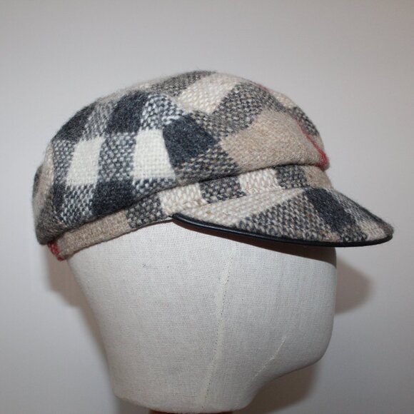 Burberry Nova Check Nova Plaid Newsboy Cap Hat 100% Wool L main image 7